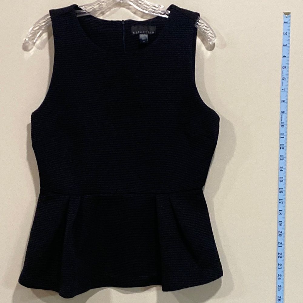 Cute Black Sleeveless Dress Top By Attention. Size Medium.